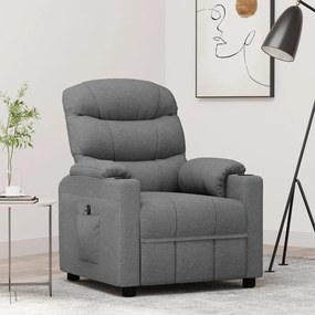 vidaXL Poltrona reclinável elétrica tecido cinzento-claro
