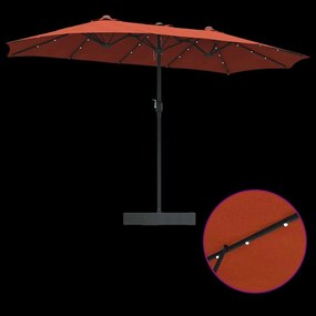 Guarda-sol de Jardim Terracota 385 x 209 x 244 cm tecido