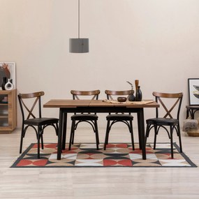 Conjunto de Mesa de Jantar Extensível e Cadeiras Oliver – Preto – Mesa