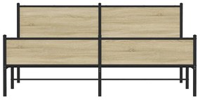 Estrutura de cama sem colchão 183x213cm metal carvalho sonoma
