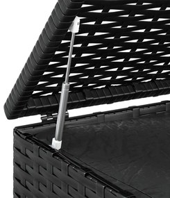 Caixa para almofadões de jardim 100x49x103,5 cm vime PE preto