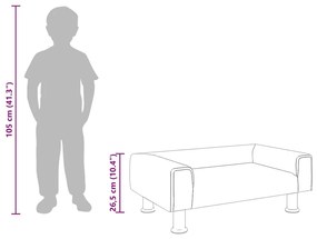 Sofá infantil 70x45x26,5 cm veludo rosa