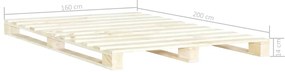 Estrutura de cama em paletes pinho maciço 160x200 cm