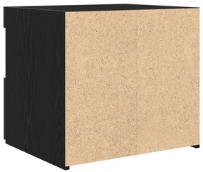 Criados-mudos vidaXL com luzes LED 2 pcs Carvalho Preto 50x40x45 cm