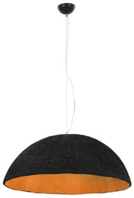 Candeeiro suspenso preto e dourado Ø70 cm E27