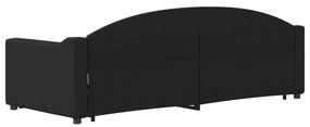 Sofá-cama com gavetão 80x200 cm tecido preto
