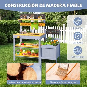Cozinha Infantil de Brincar com Lava-Loiça e Floreira, 81 x 35 x 91,5 cm, Madeira de Abeto, Multicolor