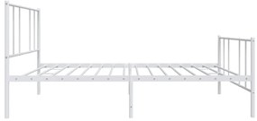 Estrutura de cama com cabeceira e pés 100x190 cm metal branco