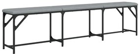 Banco de jantar 186x32x45 cm aço e tecido cinzento-claro
