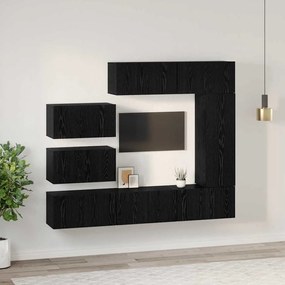 Conjunto de móvel de TV 8 pcs Carvalho preto 30.5 x 30 x 90 cm