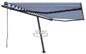 Toldo automático independente 450x300 cm azul e branco