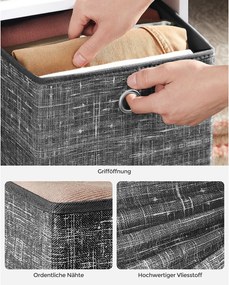 Conjunto de 6 unidades Caixas de arrumação 26 x 26 x 28 cm, preto mesclado