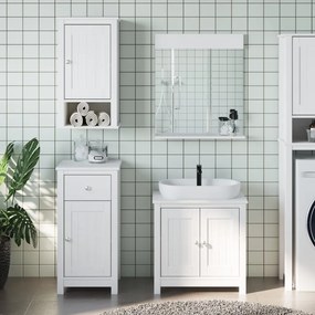 vidaXL 3 pcs conjunto de móveis para WC BERG pinho maciço branco