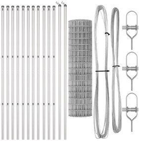 Cerca Euro com 13 Postes 1,2x25 m de Aço Galvanizado