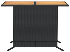 3 pcs conjunto de bistrô com almofadões vime PE preto