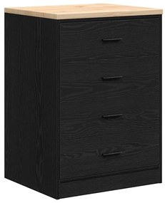 Armários de garagem 6 pcs derivados de madeira preto