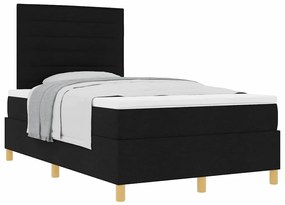 Cama Box com Colchão Preta Casal Pequena Tecido