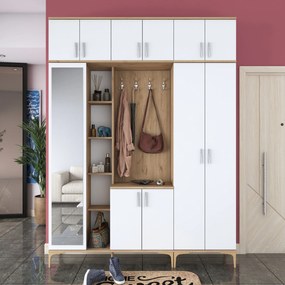 Cabideiro EA121 – Nogueira e Branco – 180x240x37,5 cm
