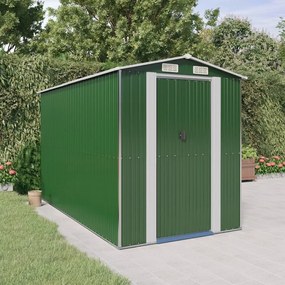 Abrigo de jardim 192x357x223 cm aço galvanizado verde