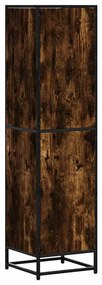 Armário alto 35,5x35x139 cm madeira e metal carvalho fumado