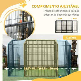 PawHut Parque para Cães de 6 Painéis Gaiola de Metal para Animais de E