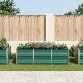 Canteiro elevado de jardim aço galvanizado 240x80x77 cm verde