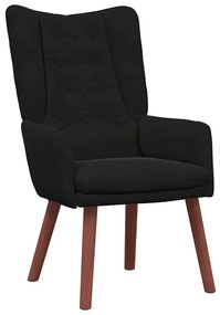 Poltrona Relaxante vidaXL Velo Preto