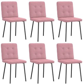 vidaXL Cadeiras de jantar 6 pcs veludo rosa