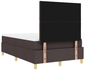 Cama Box Spring com Colchão Marrons Escuro 120x200 cm Tecido