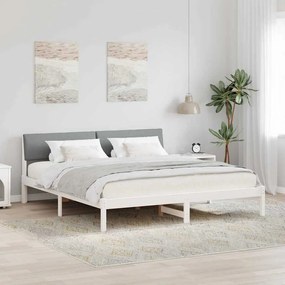 vidaXL Estrutura da cama Branco e cinza claro 180 x 200 cm