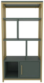 Estante Valero – Verde/Dourado – 60 cm x 120 cm x 29,6 cm