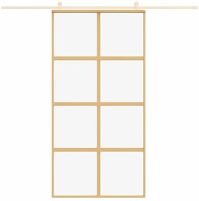Porta deslizante 102,5x205 cm vidro ESG/alumínio dourado