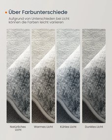 Tapete 92 x 153 cm lavável à máquina em Cinzento