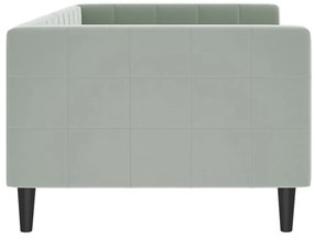 Sofá-cama 90x200 cm veludo cinzento-claro