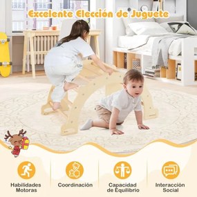 Estrutura multifuncional de escalada para crianças maiores de 3 anos 80 x 47 x 41 cm Natural