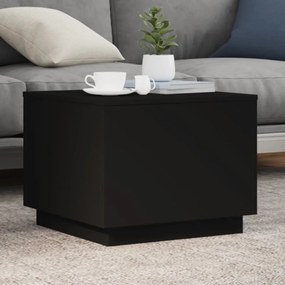 Mesa de centro com luzes LED 50x50x40 cm preto