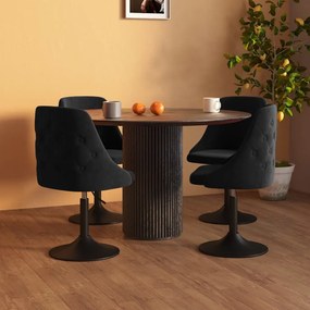 vidaXL Cadeiras de jantar 4 pcs veludo preto