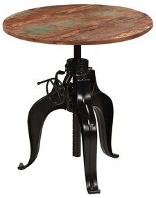 vidaXL Mesa de bar em madeira recuperada maciça 75x(76-110) cm