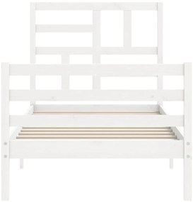 Estrutura de cama com cabeceira 90x200 cm madeira maciça