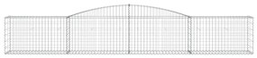 Cestos gabião arqueados 9 pcs 400x50x60/80 cm ferro galvanizado