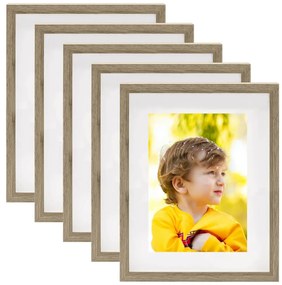 vidaXL Molduras 3D 5 pcs 21x29,7 cm p/ foto de 15x20 cm madeira escura