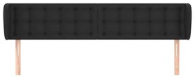 Cabeceira cama abas couro artificial 163x23x78/88 cm preto