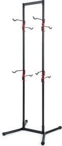 Suporte de Chão para 4 Bicicletas, 77 x 74 x 217 cm, Braços Ajustáveis, Preto