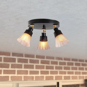 Candeeiro de Teto Foca – Preto – Diâmetro 48 cm, Altura 23 cm