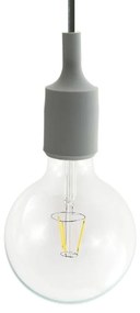 Suspensão com cabo têxtil e detalhes em silicone - Fabricado em Itália - Sem lâmpada / Cinzento