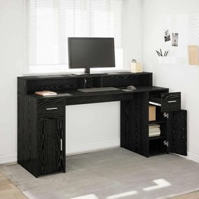 vidaXL Escrivaninha Carvalho Preto 160x55x91 cm Madeira Engenheirada