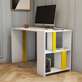 Secretária Lima – Branco/Amarelo – 120x75,4x60 cm
