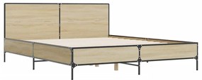Estrutura de cama 140x190 cm derivados madeira/metal