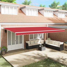 Toldo retrátil automático vidaXL Vermelho 600x300 cm
