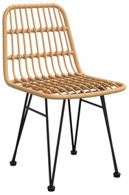 Conjunto de Jantar de Jardim 3 Peças Marrom Rattan Poliéster